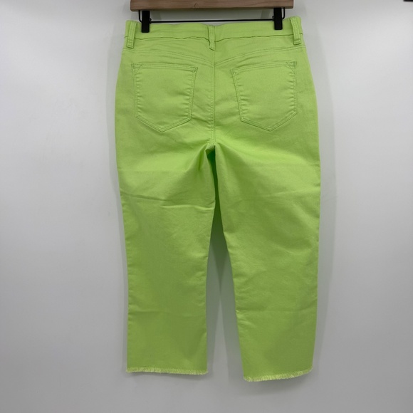 Chicos Jeans Women Small NEW Green Neon Slim Leg Capri Perfect Stretch Grlfrnd - Picture 4 of 13